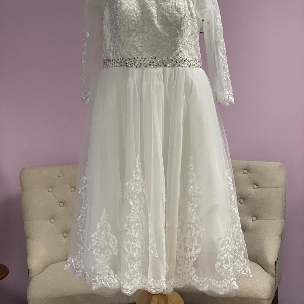 Custom Tea Length Wedding Gown